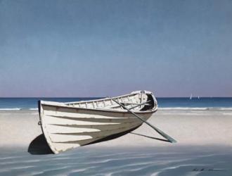 White Boat On Beach | Obraz na stenu