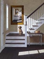 Droste and Dog On Stairs | Obraz na stenu