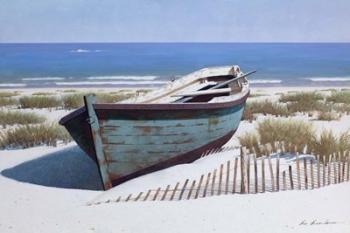 Blue Boat on Beach | Obraz na stenu