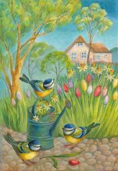 Birds by the Watering Can | Obraz na stenu