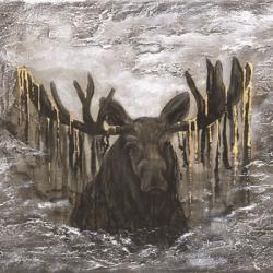 Moose in the Mist | Obraz na stenu