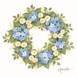 Hydrangeas in Bloom Wreath | Obraz na stenu