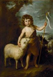 Young John the Baptist with the Lamb | Obraz na stenu