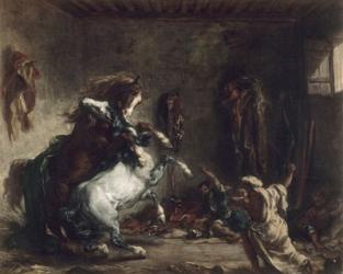 Arab Horses Fighting in a Stable, 1860 | Obraz na stenu