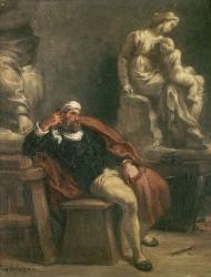 Michelangelo in His Studio, c 1850 | Obraz na stenu