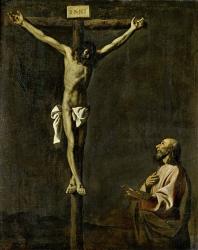Saint Luke as a Painter Before Christ on the Cross (self-portrait of Francisco de Zurbaran) | Obraz na stenu