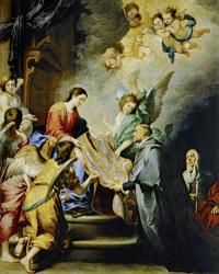 The Descent of Virgin Mary to Reward the Writing of Saint Ildefonso of Toledo | Obraz na stenu