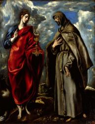 Saint John the Baptist and Saint Saints John and Francis of Assisi c. 1600 | Obraz na stenu