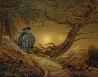 Two Men Observing the Moon, 1819-1820 | Obraz na stenu