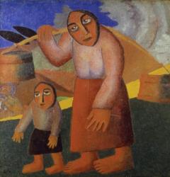 Peasant Woman with Buckets | Obraz na stenu