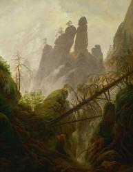 Mountain Landscape (Felsenlandschaft im Elbsandsteingebirge), c 1822-1823 | Obraz na stenu