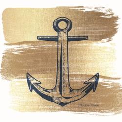 Brushed Gold Anchor | Obraz na stenu