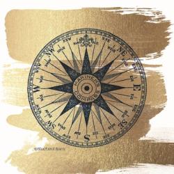 Brushed Gold Compass Rose | Obraz na stenu