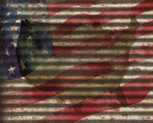 American Flag on Metal | Obraz na stenu