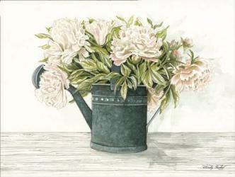 Galvanized Watering Can Peonies | Obraz na stenu