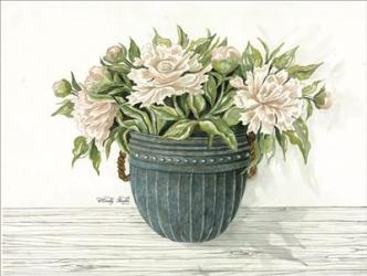 Galvanized Pot Peonies | Obraz na stenu