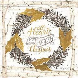 All Hearts Come Home for Christmas Birch Wreath | Obraz na stenu