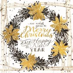We Wish You a Merry Christmas Birch Wreath | Obraz na stenu
