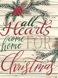 All Hearts Come Home for Christmas Shiplap | Obraz na stenu