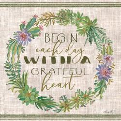Grateful Heart Succulent Wreath | Obraz na stenu