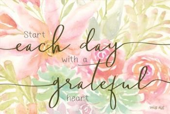 Floral Grateful Heart | Obraz na stenu