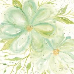 Teal Big Blooms | Obraz na stenu