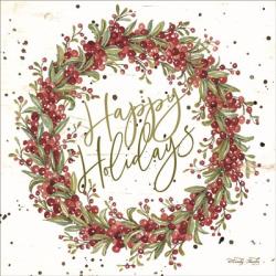 Happy Holidays Berry Wreath | Obraz na stenu