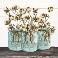 Blue Jars - Cotton Stems | Obraz na stenu