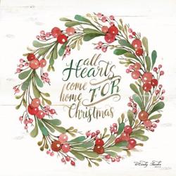All Hearts Come Home for Christmas Berry Wreath | Obraz na stenu
