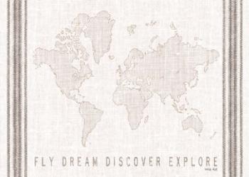 Fly, Dream, Discover, Explore Map | Obraz na stenu