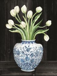 Blue and White Tulips Black I | Obraz na stenu