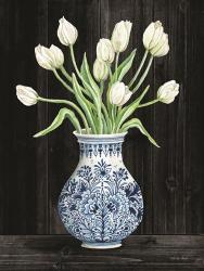 Blue and White Tulips Black II | Obraz na stenu