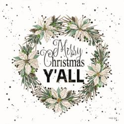 Merry Christmas Y'all Wreath | Obraz na stenu
