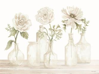 Bottles and Flowers I | Obraz na stenu