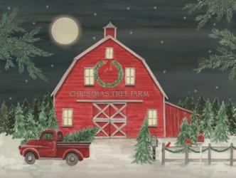 Full Moon Christmas Tree Farm | Obraz na stenu