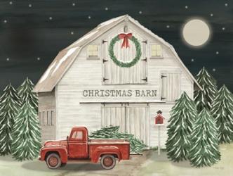 Starry Night Christmas Barn | Obraz na stenu