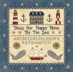 Bless our Happy Home by the Sea Sampler | Obraz na stenu