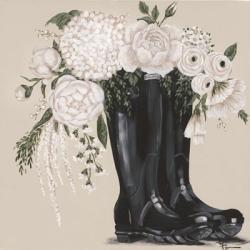 Flowers and Black Boots | Obraz na stenu