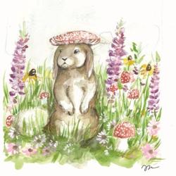 Mushroom Hat Bunny | Obraz na stenu