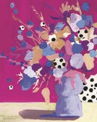 Magenta Polka Dot Floral | Obraz na stenu