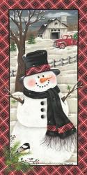 Farmhouse Snowman | Obraz na stenu