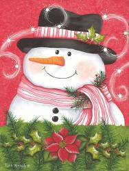 Snowman & Poinsettia | Obraz na stenu