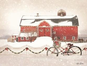 Christmas Barn and Bike | Obraz na stenu