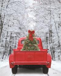 Snowy Drive in a Ford | Obraz na stenu