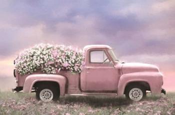 Pink Floral Truck | Obraz na stenu