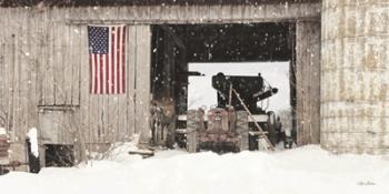 Winter at Patriotic Barn | Obraz na stenu