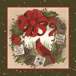 Cardinal Christmas Wreath | Obraz na stenu