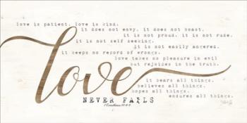 Love Never Fails | Obraz na stenu