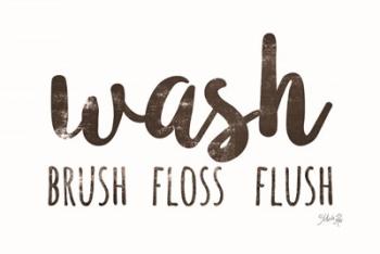 Wash-Brush-Floss-Flush | Obraz na stenu