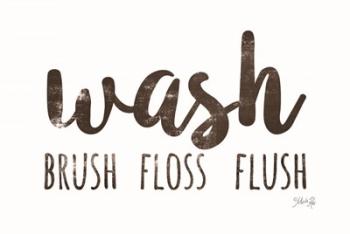 Wash-Brush-Floss-Flush | Obraz na stenu